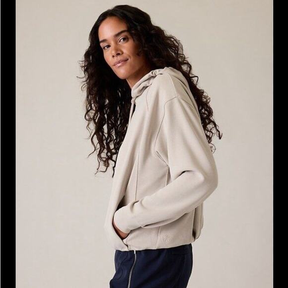 Athleta seasoft bubble hem hoodie size xs color abalone - Picture 4 of 5